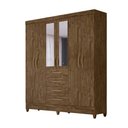 Ver imagem 1 de Guarda Roupa 6 Portas com Espelho New Avaí Castanho Wood 896331 Moval