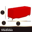 Ver imagem 4 de Calçadeira Baú King Size Estofada Maitê Veludo Cor Vermelho