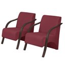 Ver imagem 1 de Kit 2 Poltronas Decorativas Vênus 1 Lugar Braço Pé Madeira D Salla Suede Bordô