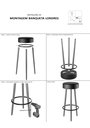 Ver imagem 4 de Kit 6 Banquetas Banco Alto Londres Couro Preto Bar Cozinha Pés Madeira Mz Decor