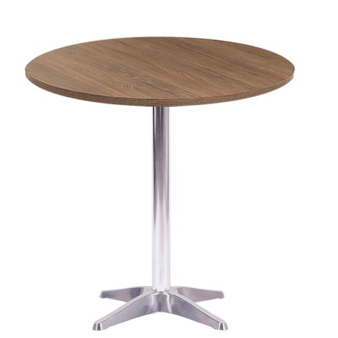 Mesa de Jantar Redonda 80 cm Tampo Evora em MDP Base Delta