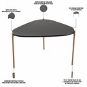 Ver imagem 6 de Kit 02 Mesas de Centro para Sala de Estar Pés Metálicos Adek A03 Nero Dourado - Lyam Decor