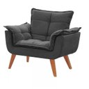 Ver imagem 1 de Poltrona Decorativa Opala Cinza Chumbo - Pé Palito