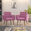 Ver imagem 4 de Poltrona Decorativa Capitone Reforçada Confortável para Sala Rose