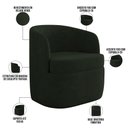 Ver imagem 7 de Poltrona Decorativa Giratória para Sala de Estar Siena K01 Veludo Verde - Lyam Decor