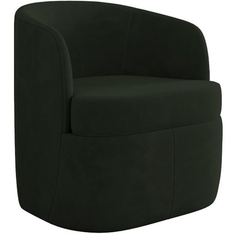 Poltrona Decorativa Giratória para Sala de Estar Siena K01 Veludo Verde - Lyam Decor