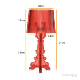 Abajur Luminária Polaris Bourgie Acrílico Vermelho - 2