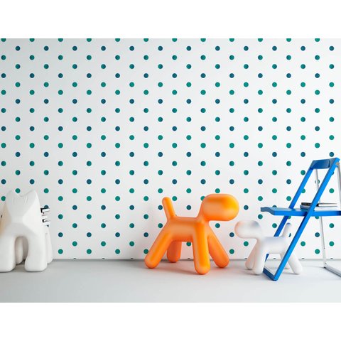 Papel de Parede Infantil - Pontos de Aquarela 1 Arte Destaque 1,50 Metros