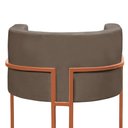 Ver imagem 4 de Poltrona Reforçada Decorativa Sala Nayara Base Ferro Bronze Suede Capuccino