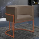 Ver imagem 1 de Poltrona Reforçada Decorativa Sala Nayara Base Ferro Bronze Suede Capuccino