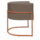 Ver imagem 2 de Poltrona Reforçada Decorativa Sala Nayara Base Ferro Bronze Suede Capuccino