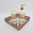 Ver mais imagens de Kit Banheiro/lavabo 2 Peças Cerâmica Creme e Rose