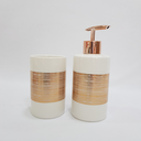 Ver imagem 7 de Kit Banheiro/lavabo 2 Peças Cerâmica Creme e Rose