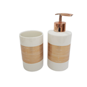 Ver imagem 4 de Kit Banheiro/lavabo 2 Peças Cerâmica Creme e Rose