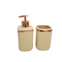 Ver imagem 5 de Kit Banheiro/lavabo 2 Peças Cerâmica Creme e Rose