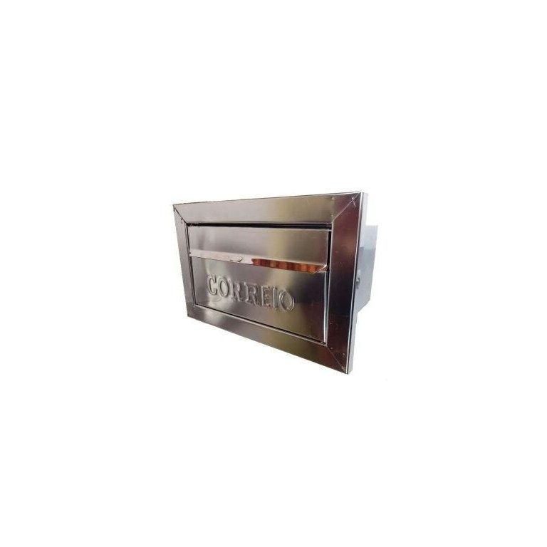 Caixa Correio Galvinox Com Moldura Frente Inox 17x30x15cm