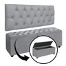 Conjunto Estofado Capitonê Para Cama King 195cm Cabeceira Com Recamier Baú Intense Várias Cores - LH - 9