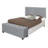 Conjunto Estofado Capitonê Para Cama King 195cm Cabeceira Com Recamier Baú Intense Várias Cores - LH - 1