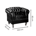 Ver imagem 1 de Conjunto Poltrona e Puff Chesterfield Duque Via Encanto Courano Preto