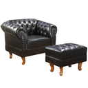 Ver imagem 3 de Conjunto Poltrona e Puff Chesterfield Duque Via Encanto Courano Preto