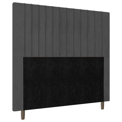 Cabeceira Cama Box Casal King Size Nala 195cm Linho Cinza
