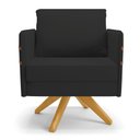 Ver imagem 6 de Kit 01 Namoradeira 02 Lugares e 02 Poltronas Mari Veludo Preto Base de Madeira Ma30 - D'Rossi