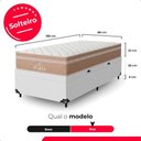 Ver imagem 6 de Cama Box Baú Solteiro + Colchão Paris Molas Ensacadas Bege Couro Branco/bege