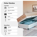 Ver imagem 5 de Cama Box Baú Solteiro + Colchão Paris Molas Ensacadas Bege Couro Branco/bege
