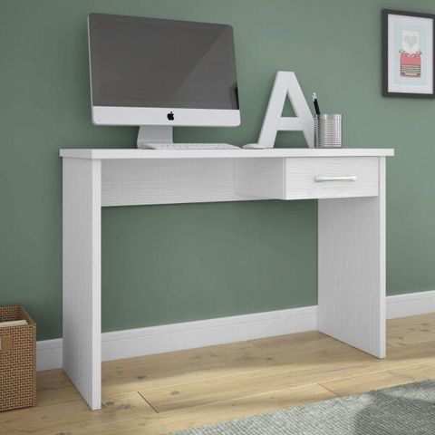 Escrivaninha Mesa Escritório Gávea com Gaveta 1 Gaveta 127cm Branco White