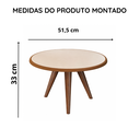 Ver imagem 3 de Mesa de Centro Redonda com Design Retrô Lívia - Off Freijó