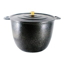 Caldeirão Alça Alumínio Craqueado com Tampa 16,7 Litros Preto 34cm - 1