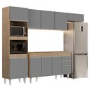 Ver imagem 1 de Armário de Cozinha Modulada 4 Peças CP10 Balcão sem Tampo Castanho/Cinza - Lumil Lumil Móveis
