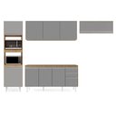 Ver imagem 6 de Armário de Cozinha Modulada 4 Peças CP10 Balcão sem Tampo Castanho/Cinza - Lumil Lumil Móveis
