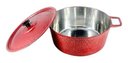 Ver imagem 1 de Caçarola Panela Craqueada Alça Alumínio Fundido E Tampa 50cm - Vermelho