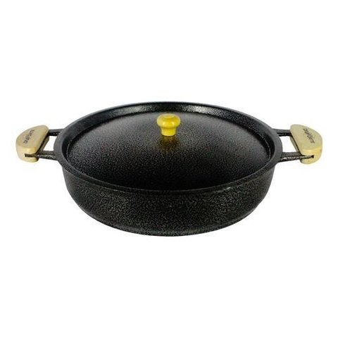 Frigideira Alumínio Fundido Craqueada Alça Meia Lua 30cm - Vermelho