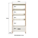 Ver imagem 3 de Estante de Livros 100% MDF 81cmx183cm 2 Gavetas e 4 Prateleiras Elvis