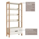 Ver imagem 7 de Estante de Livros 100% MDF 81CMX183CM 2 Gavetas e 4 Prateleiras Elvis Bege/Off White/Carvalho