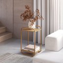 Ver imagem 6 de Mesa Lateral Luna 40 Cm Pes Metalicos Hanover Dourado Artesano