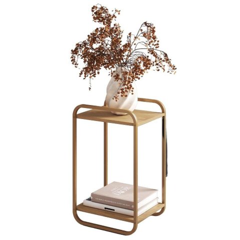 Mesa Lateral Luna 40 Cm Pes Metalicos Hanover Dourado Artesano