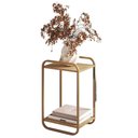 Ver imagem 1 de Mesa Lateral Luna 40 Cm Pes Metalicos Hanover Dourado Artesano