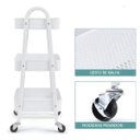 Ver mais imagens de Prateleira de Metal Multiuso 3 Andares com Rodinhas - Organização e Praticidade Cor:preto