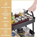 Ver imagem 4 de Prateleira de Metal Multiuso 3 Andares com Rodinhas - Organização e Praticidade Cor:preto