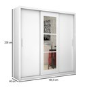 Ver imagem 4 de Guarda-roupa Casal Clarice 3 Portas 4 Gavetas com Espelho Branco - Pnr Móveis