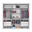Ver imagem 2 de Guarda-roupa Casal Clarice 3 Portas 4 Gavetas com Espelho Branco - Pnr Móveis