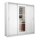 Ver imagem 3 de Guarda-roupa Casal Clarice 3 Portas 4 Gavetas com Espelho Branco - Pnr Móveis