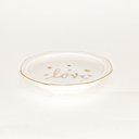 Ver imagem 1 de PORTA ANEIS CERAMICA ROUND LOVE BRANCO 10,7X10,7X1,9 CM
