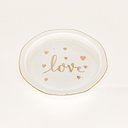 Ver imagem 2 de PORTA ANEIS CERAMICA ROUND LOVE BRANCO 10,7X10,7X1,9 CM