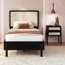 Ver imagem 4 de Kit Cama de Solteiro com Mesa Cabeceira Palhinha Oslo Nero 27058