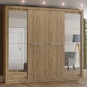 Ver imagem 1 de Guarda-Roupa Casal com Espelho 4 Portas de Correr Elegance Henn