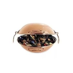 Panela Portuguesa Cataplana De Cobre Martelada 3 Litros - 3